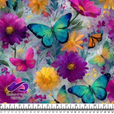 Vibrant Butterflies and Blooms Pattern