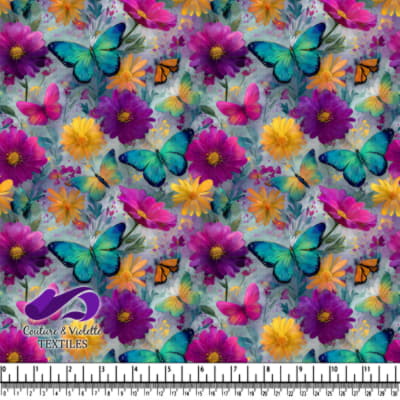 Vibrant Butterflies and Blooms Pattern