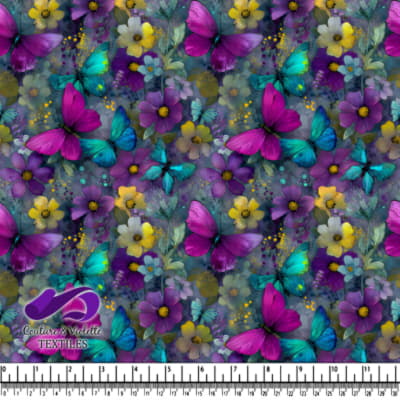 Colorful Butterflies and Flowers Garden