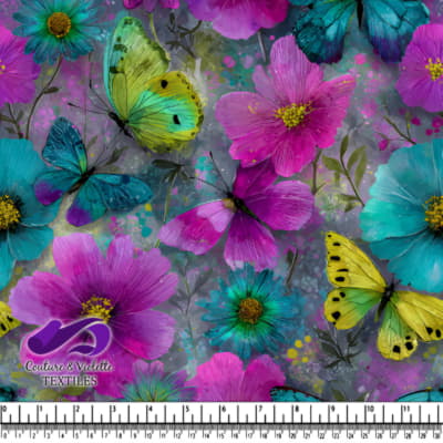 Vibrant Butterflies and Flowers Pattern