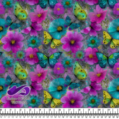 Vibrant Butterflies and Flowers Pattern