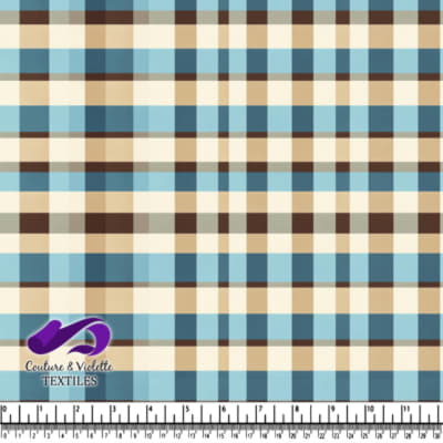 Blue Brown Plaid Textile Pattern