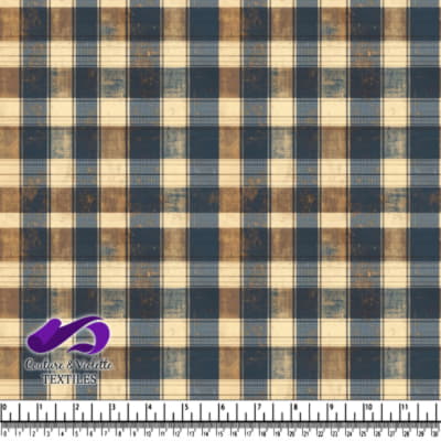 Vintage Blue and Brown Plaid Pattern