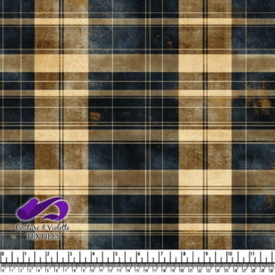 Vintage Plaid Fabric Pattern Design