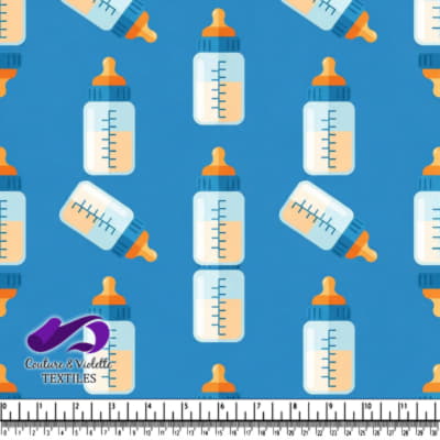 Biberons sur Fond Bleu