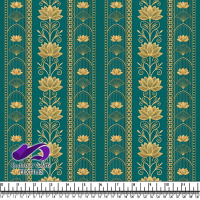 Motif Décoratif Floral Lotus Doré