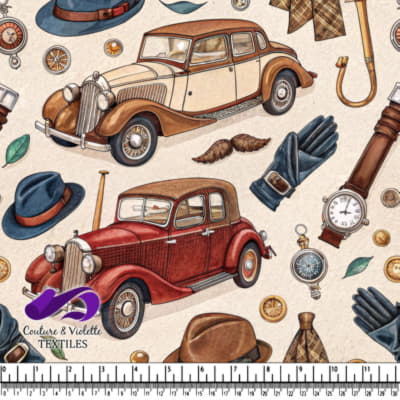 Motif de Voitures Anciennes et Accessoires