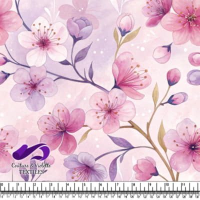 Soft Pink and Purple Cherry Blossoms