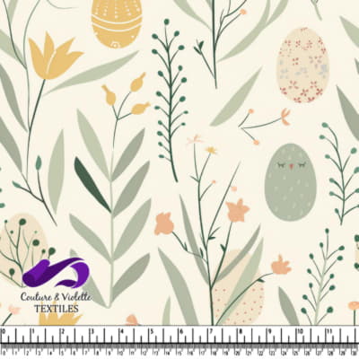 Delicate Floral and Easter Egg Pattern