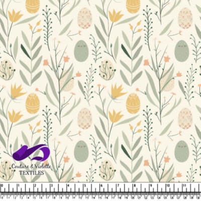 Delicate Floral and Easter Egg Pattern