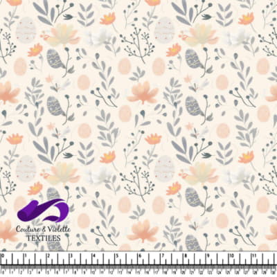 Motif Floral et Œuf de Pâques