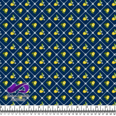 Motif de Citrons sur Fond Bleu Marine