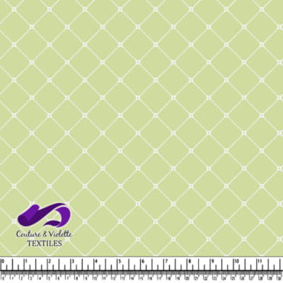 Tissu à Motif Géométrique Vert Pâle