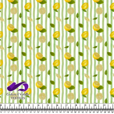 Motif de Citrons et Rayures Vertes