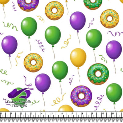 Motif de Célébration avec Ballons et Donuts