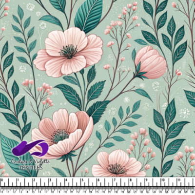 Motif de Jardin Floral Rose Doux