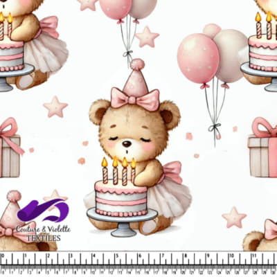 Motif d'anniversaire avec des ours en peluche adorables