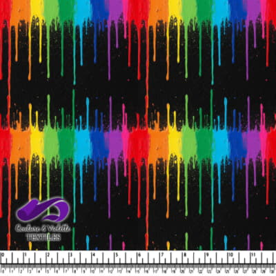 Rainbow Paint Drips on Black Background