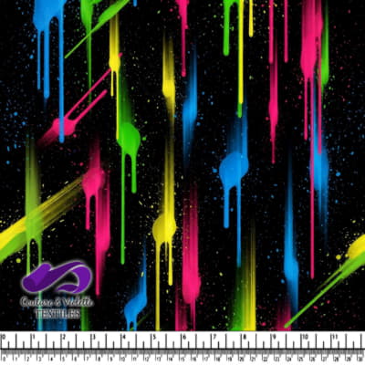 Neon Paint Drip on Black Background