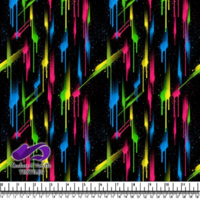 Neon Paint Drip on Black Background