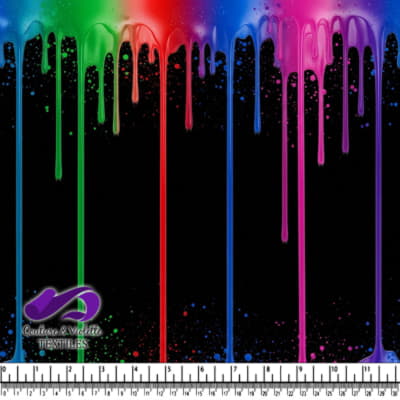 Colorful Dripping Paint on Black Background