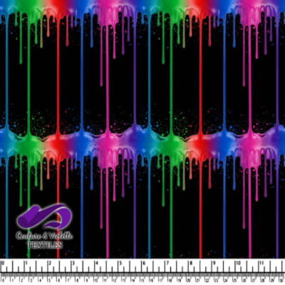 Colorful Dripping Paint on Black Background