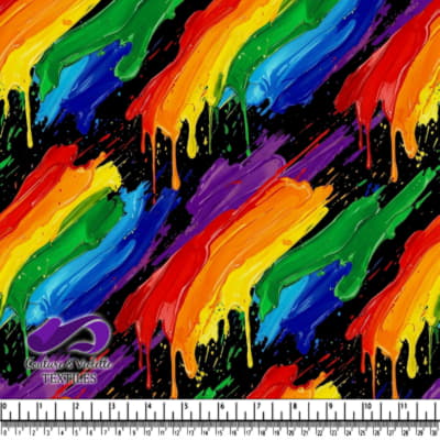 Rainbow Paint Strokes on Black Background