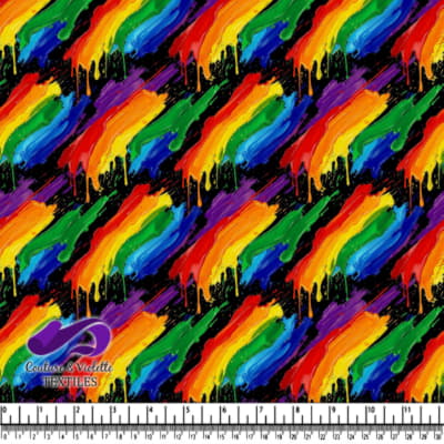 Rainbow Paint Strokes on Black Background