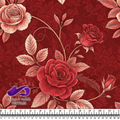 Vintage Red Rose Floral Pattern