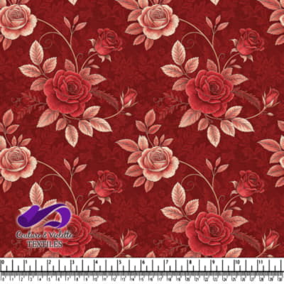 Vintage Red Rose Floral Pattern