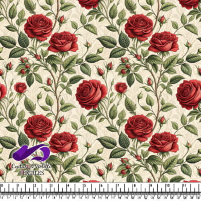 Vintage Red Roses Floral Pattern