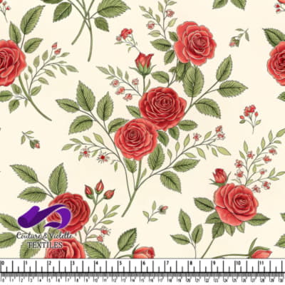 Vintage Red Rose Floral Pattern