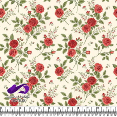 Vintage Red Rose Floral Pattern