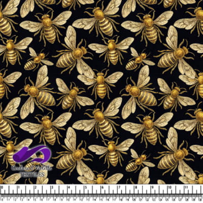 Abeilles dorées sur fond noir