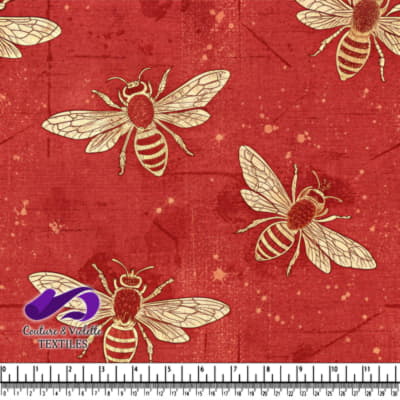 Abeilles Vintage sur Fond Rouge