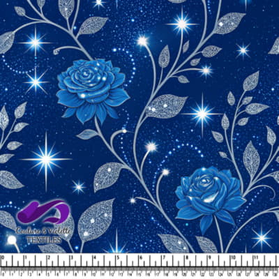 Roses Bleues et Étoiles Étincelantes