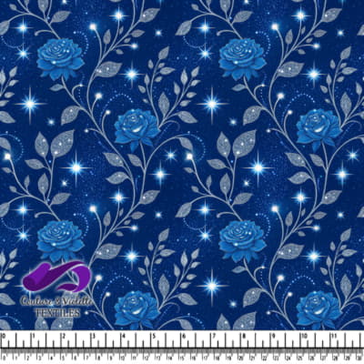 Roses Bleues et Étoiles Étincelantes