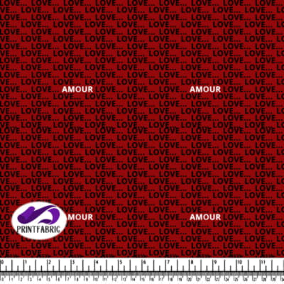 Amour - mot Love sur fond rouge