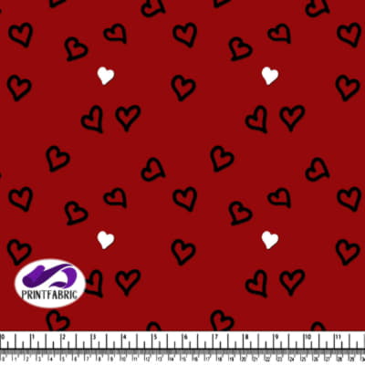 Amour - Hearts on red background