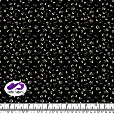 Halloween - Ghost, bats and pumpkins - Black