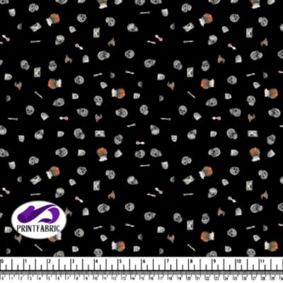 Halloween - Crâne et tombe sur fond noir