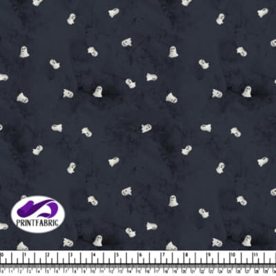 Halloween - Fantôme Amusant sur Fond Bleu Après Minuit