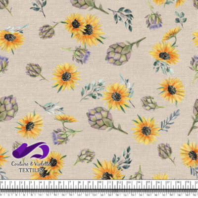 Artichaut et Tournesols sur Fond de Crème Beurrée