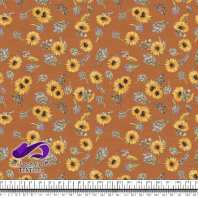 Artichauts et Tournesols sur fond Crème Tomate