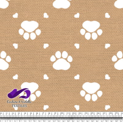 Chat - Pattes Entourées de Petits Cœurs sur une Texture de Brume Désertique