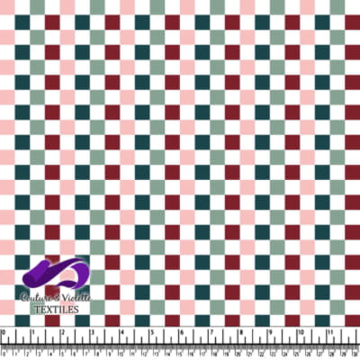 Checkerboard - Deep teal & winery color