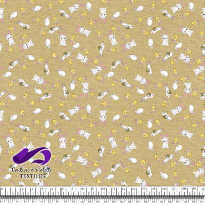 Pâques - Jolis furets avec amis sur fond dried moss