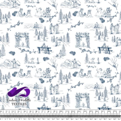 Toile de Jouy - Winter - Lapis blue