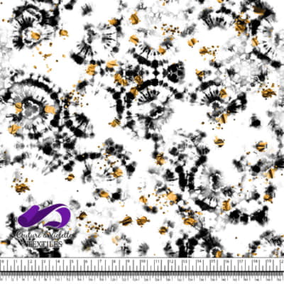 Tie Dye - noir et gouttes dorées