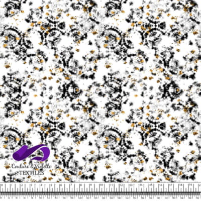 Tie Dye - noir et gouttes dorées